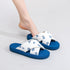 Embroidered Criss Cross Platform Slides
