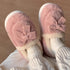 Bow-Accent Full-Back Plush slippers