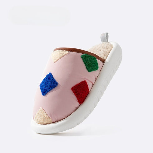 Puffy Geo Patch Indoor Slippers