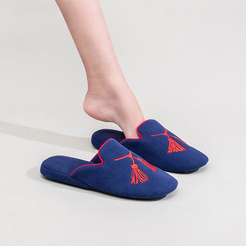 Oriental Tassel Velvet Home Slippers