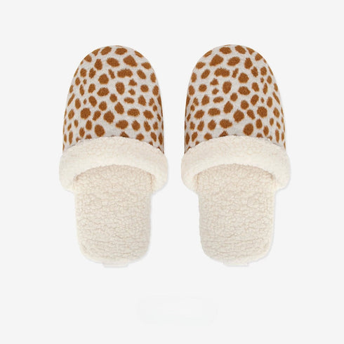 Fuzzy Animal Print House Slippers
