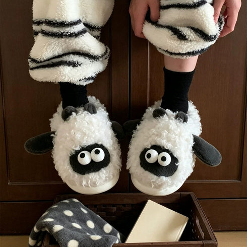 Fleece Cartoon Lamb House Slippers