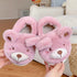 Fuzzy Teddy Bear Plush Slippers