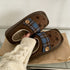 Retro Star Plaid Platform Slippers