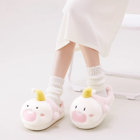 Cartoon Shark Hat Plush Slippers