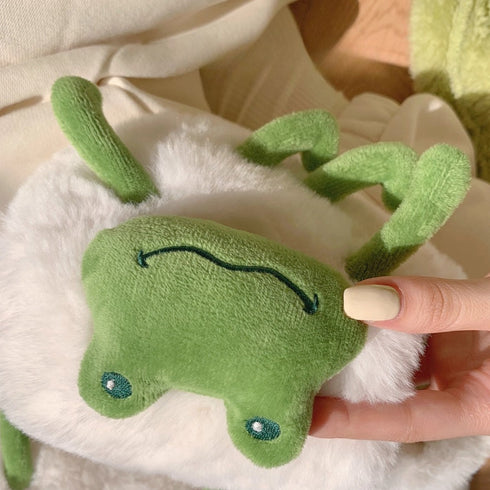 Frog Patch Plush Home Slippers