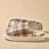 Retro Plaid Chunky Platform Slippers
