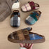 Fuzzy Plaid Buckle Clogs