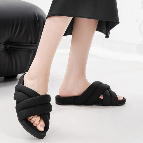 Puffy Cross Braid Comfort slides