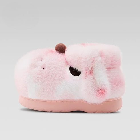 Spotted Puppy Plush Bootie Slippers
