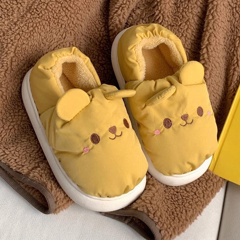 Bear Eared Puffer Home Slippers
