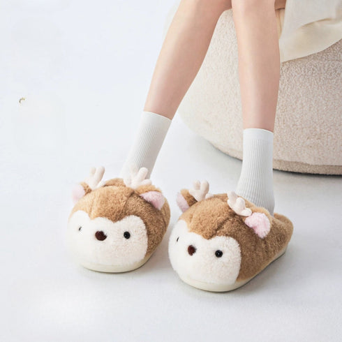 Plush Antler Fawn Indoor Slippers