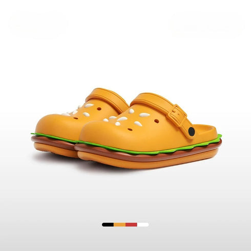 Novelty Burger Shaped Platform Clogs