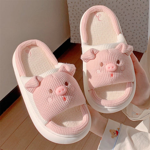 Piggy Face Waffle Strap Slides