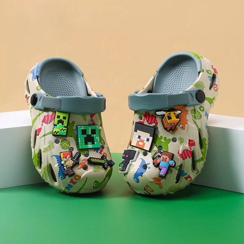 Pixel Block Dinosaur Adventure Clogs