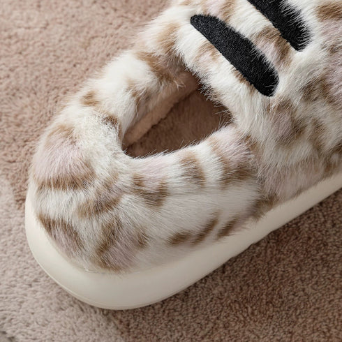Furry Animal Paw Platform Slippers