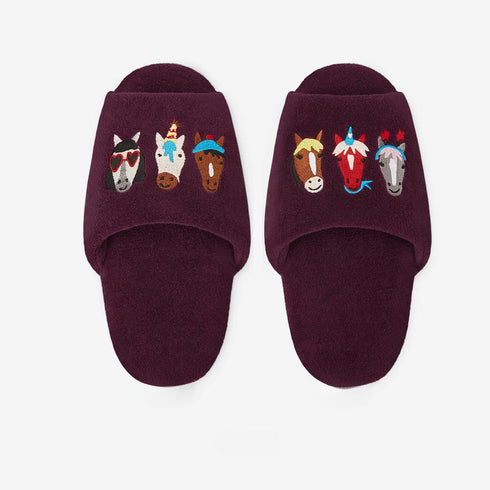 Embroidered Party Horse House Slides
