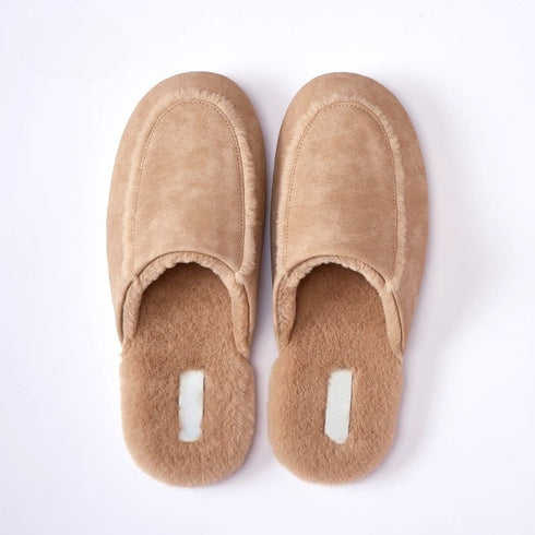 Cozy Nordic Suede Scuff Slippers