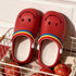 Smiley Face Striped Strap Clogs