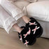 Heart Bow Cloud Plush Slippers