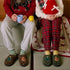 Gingerbread Tree Mismatch Fuzzy Slippers
