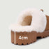 Chunky Bow Platform Furry Slippers