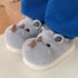 Fuzzy Rhino 3D Animal Slippers