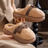 Chunky Platform Bow Teddy Slippers