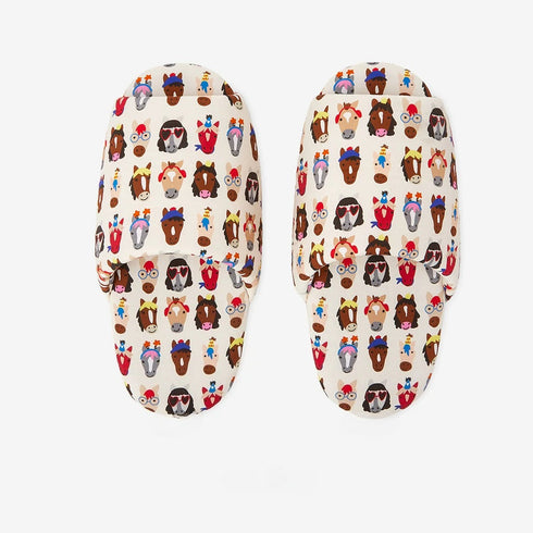 Cartoon Animal Print House Slides