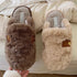 Plush Button-Tab Home Slippers