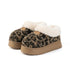 Chunky Burger Plush Platform Slippers