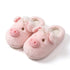 Fuzzy Pig Character House Slippers