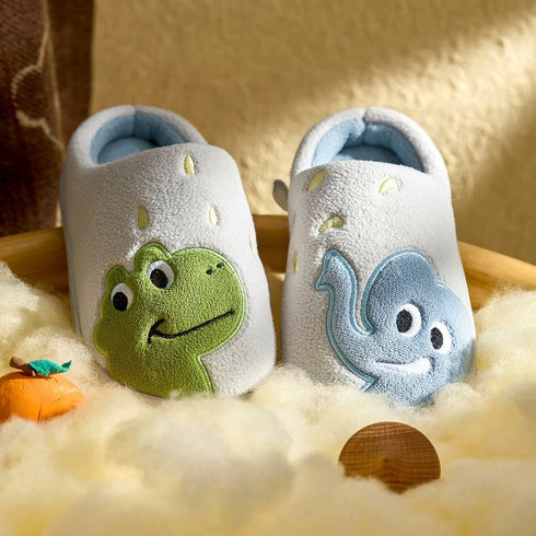 Embroidered Animal Fleece Indoor Slippers