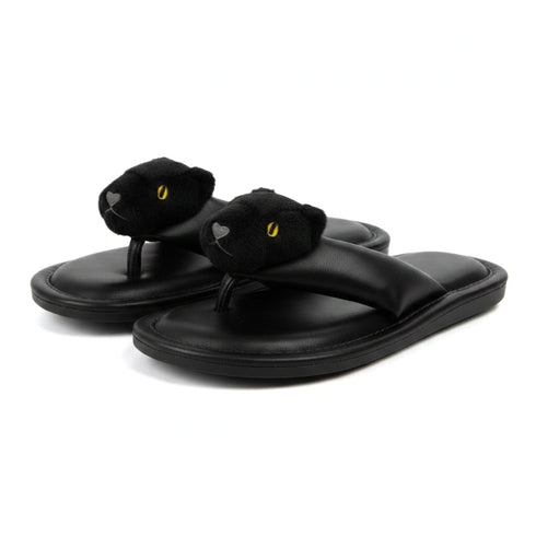 Prowling Panther Puffy Strap Flip Flops