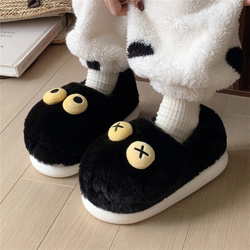 Big-Eye Plush House Slippers