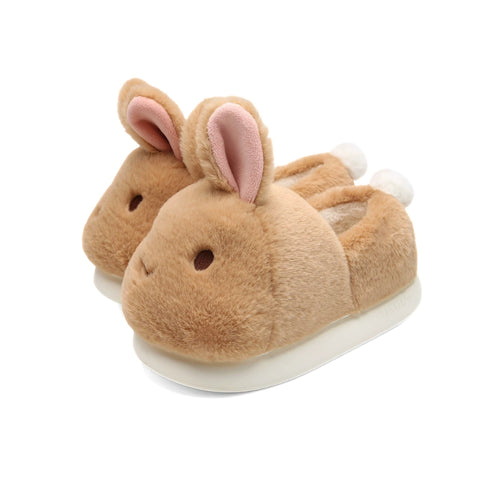 Fluffy Bunny Ear Platform Slippers