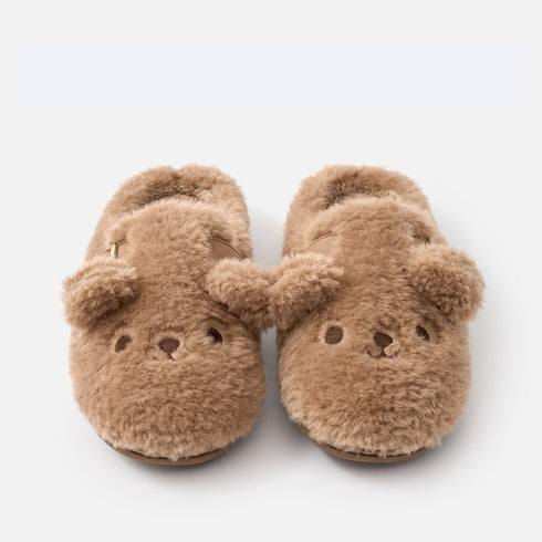 Teddy Bear Buckle Fleece Slippers