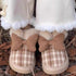 Plaid Bows Cozy Plush Slippers