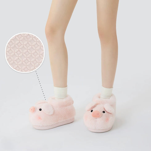 Fuzzy Pig Snout Indoor Slippers