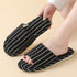 Breezy Pinstripe Linen Home Slides