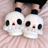 Spooky Halloween Skull Plush Slippers