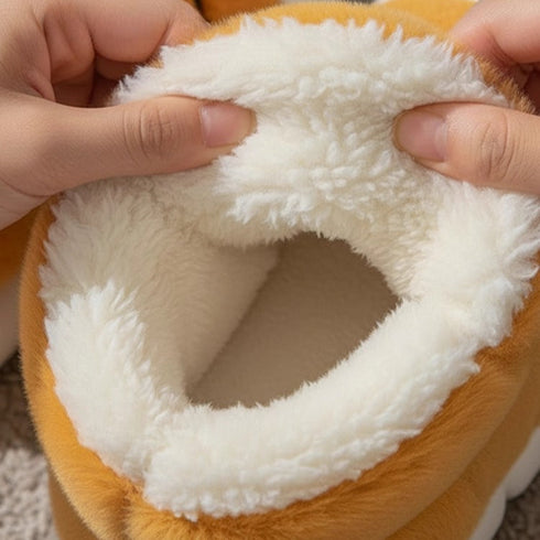 Playful Tiger Paw Plush Slippers