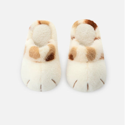 Fluffy Cat Paw House Slippers