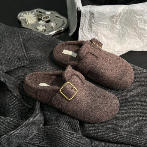 Felt Buckle Slip-On Clogs