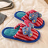 Striped Plush Animal Scuff Slippers