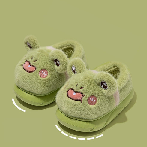 Fuzzy Cartoon Animal Plush Slippers