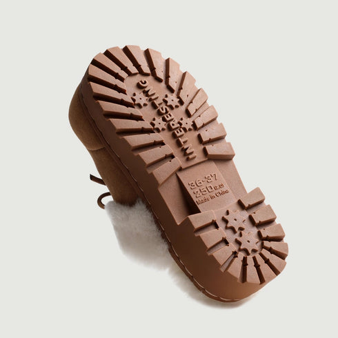 Chunky Bow Platform Furry Slippers