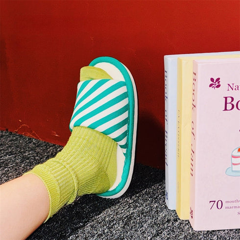 Chic Stripe Waffle Indoor Slides