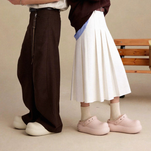 Puffy Bread Platform Fleece Clogs