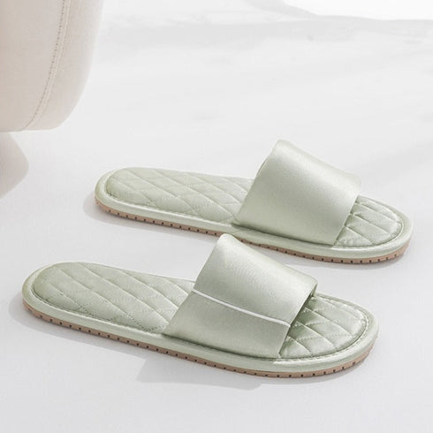 Satin Band Quilted Comfort Slides